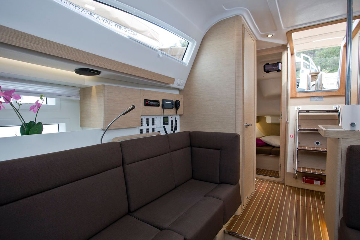 Salon of Tariq, a Elan Impression 40 sailboat at Mali Lošinj, Croatia