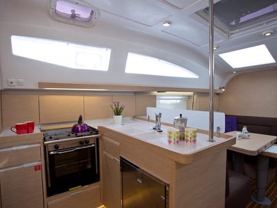 Galley of Tariq, a Elan Impression 40 sailboat at Mali Lošinj, Croatia
