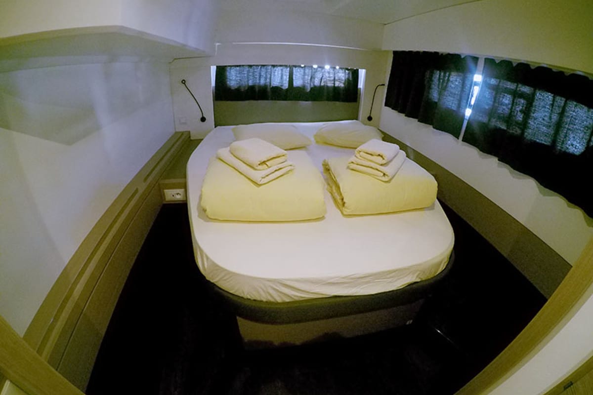 Cabin on Adriatic Breeze, a Fountaine Pajot Astrea 42 catamaran at Grad Šibenik, Croatia