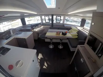 Salon of Adriatic Breeze, a Fountaine Pajot Astrea 42 catamaran at Grad Šibenik, Croatia