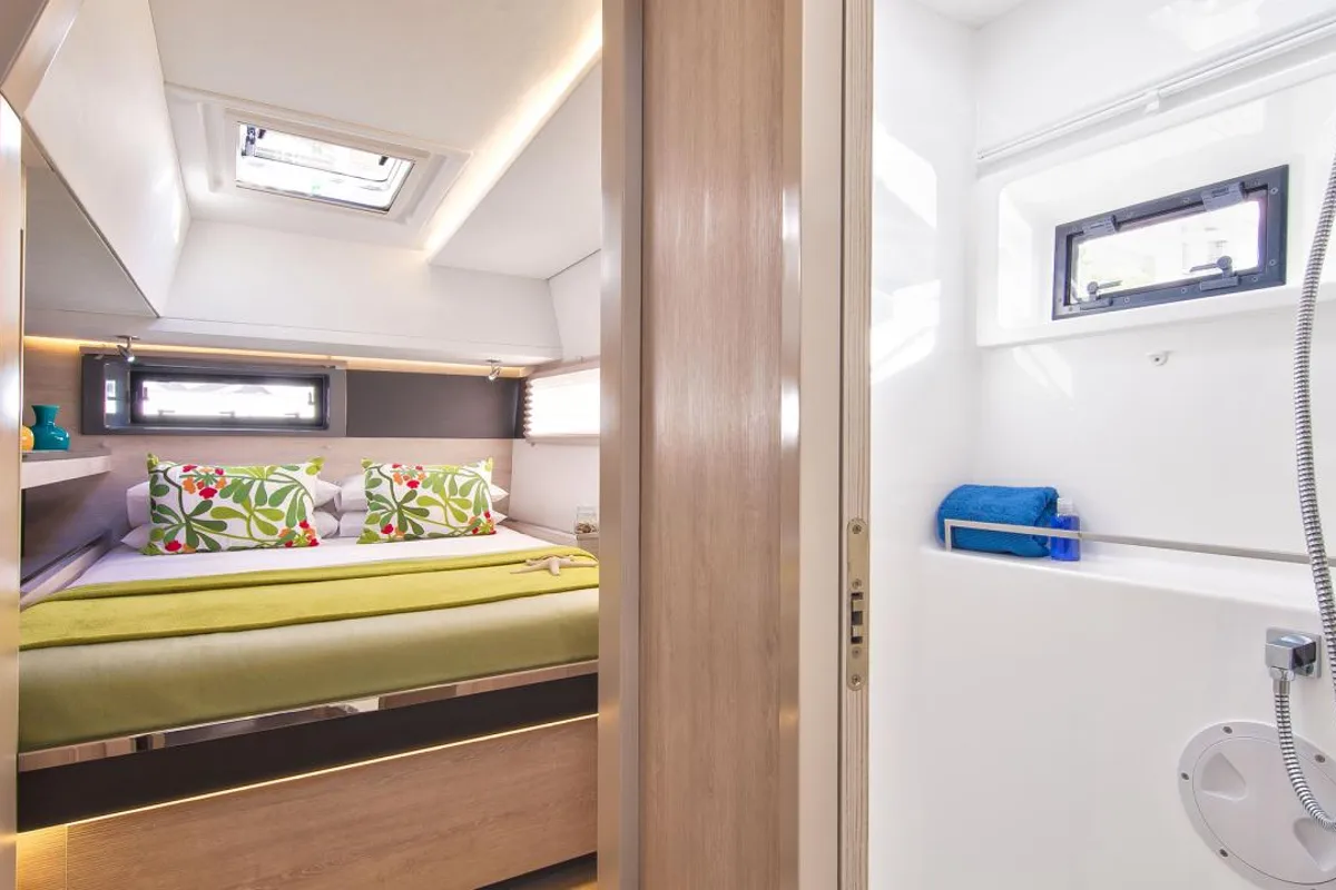 Cabin on Moorings 4500L/10 Club, a Leopard 45 catamaran at Marigot, France