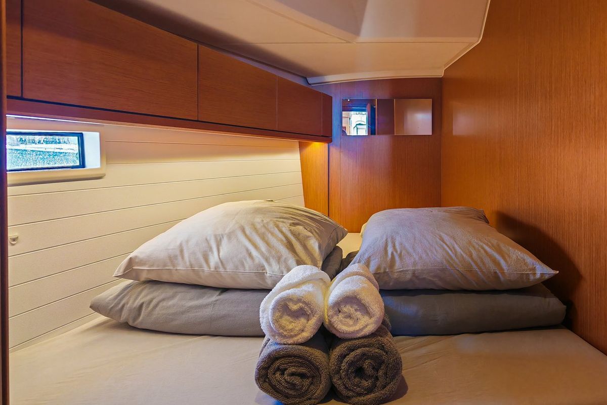 Cabin on Skrivena, a Bavaria Cruiser 46 sailboat at Grad Kaštela, Croatia