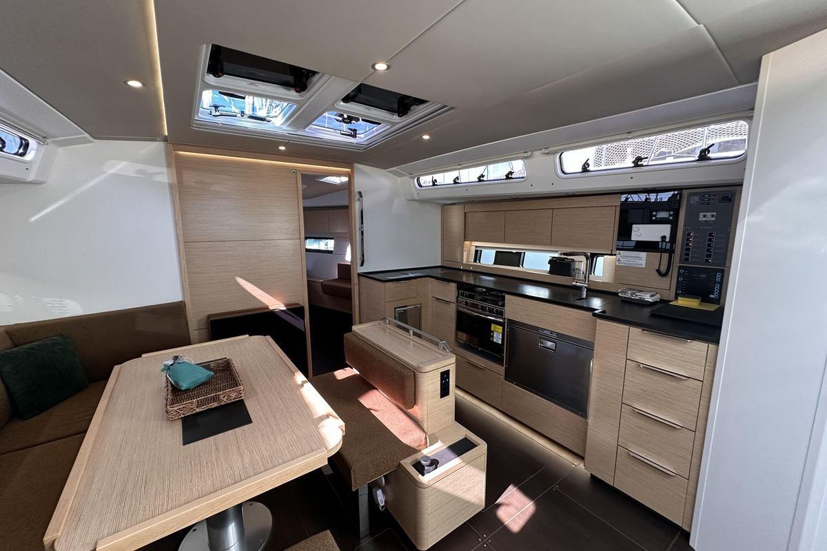 Galley of Felice, a Hanse Yachts Hanse 460 sailboat at Seget Donji, Croatia