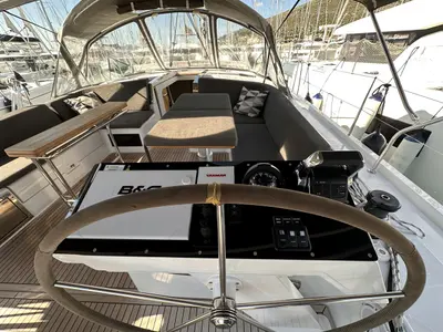Cockpit of Felice, a Hanse Yachts Hanse 460 sailboat at Seget Donji, Croatia