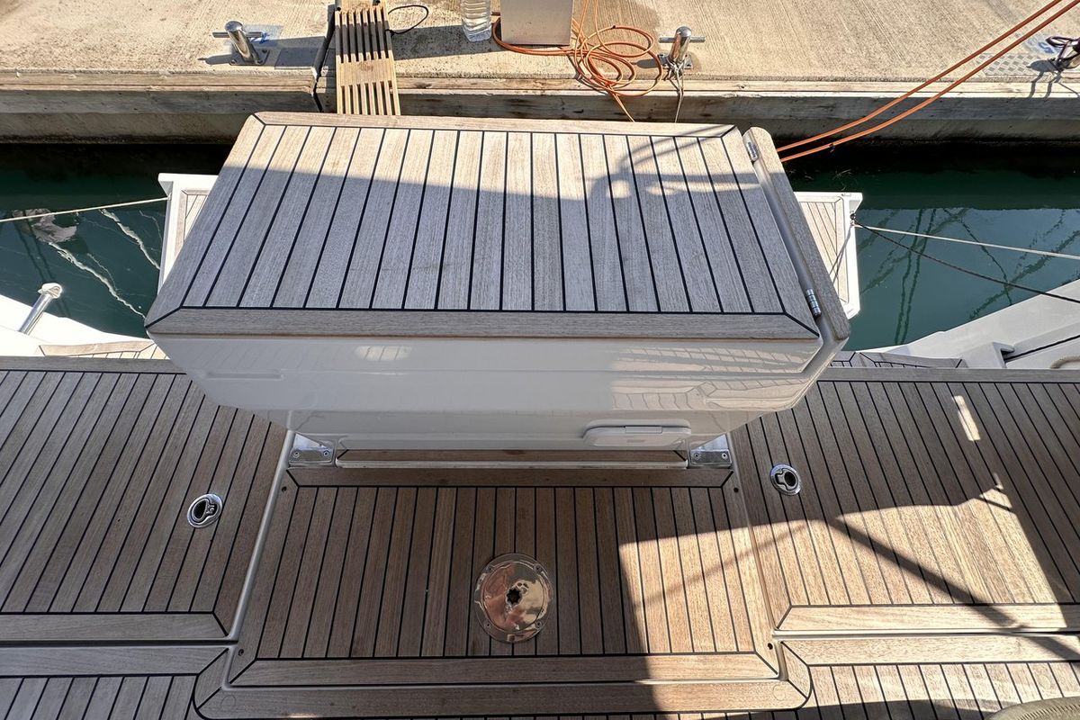 Deck of Felice, a Hanse Yachts Hanse 460 sailboat at Seget Donji, Croatia