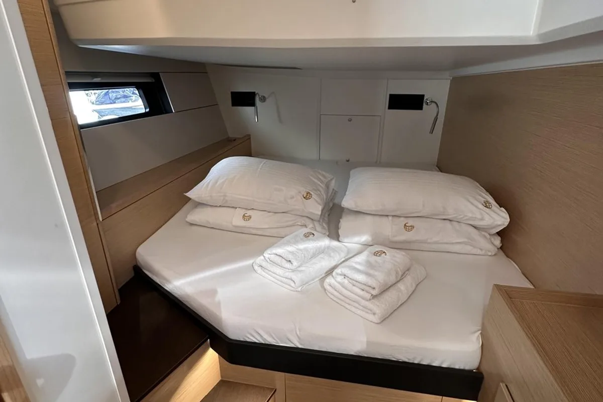 Cabin on Felice, a Hanse Yachts Hanse 460 sailboat at Seget Donji, Croatia
