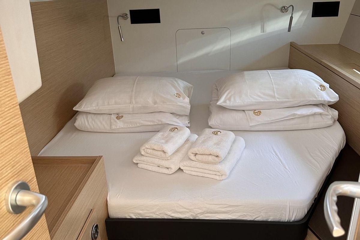 Cabin on Felice, a Hanse Yachts Hanse 460 sailboat at Seget Donji, Croatia