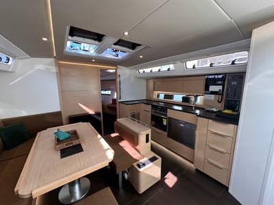 Galley of Felice, a Hanse Yachts Hanse 460 sailboat at Seget Donji, Croatia