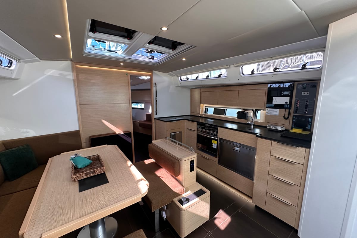 Galley of Felice, a Hanse Yachts Hanse 460 sailboat at Seget Donji, Croatia