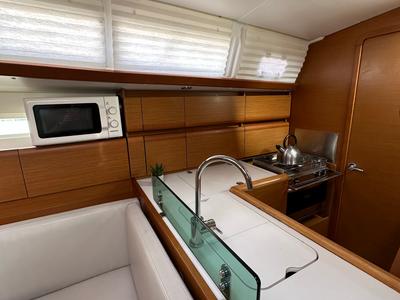 Galley of Freddie, a Jeanneau Sun Odyssey 389 sailboat at Općina Pakoštane, Croatia