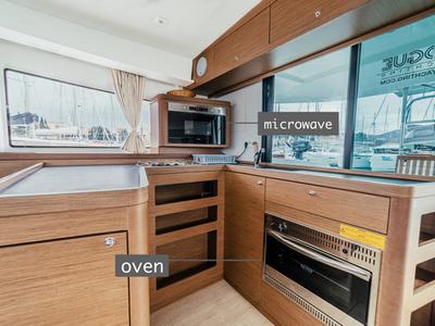 Galley of ZETA, a Lagoon 42 catamaran at Grad Šibenik, Croatia