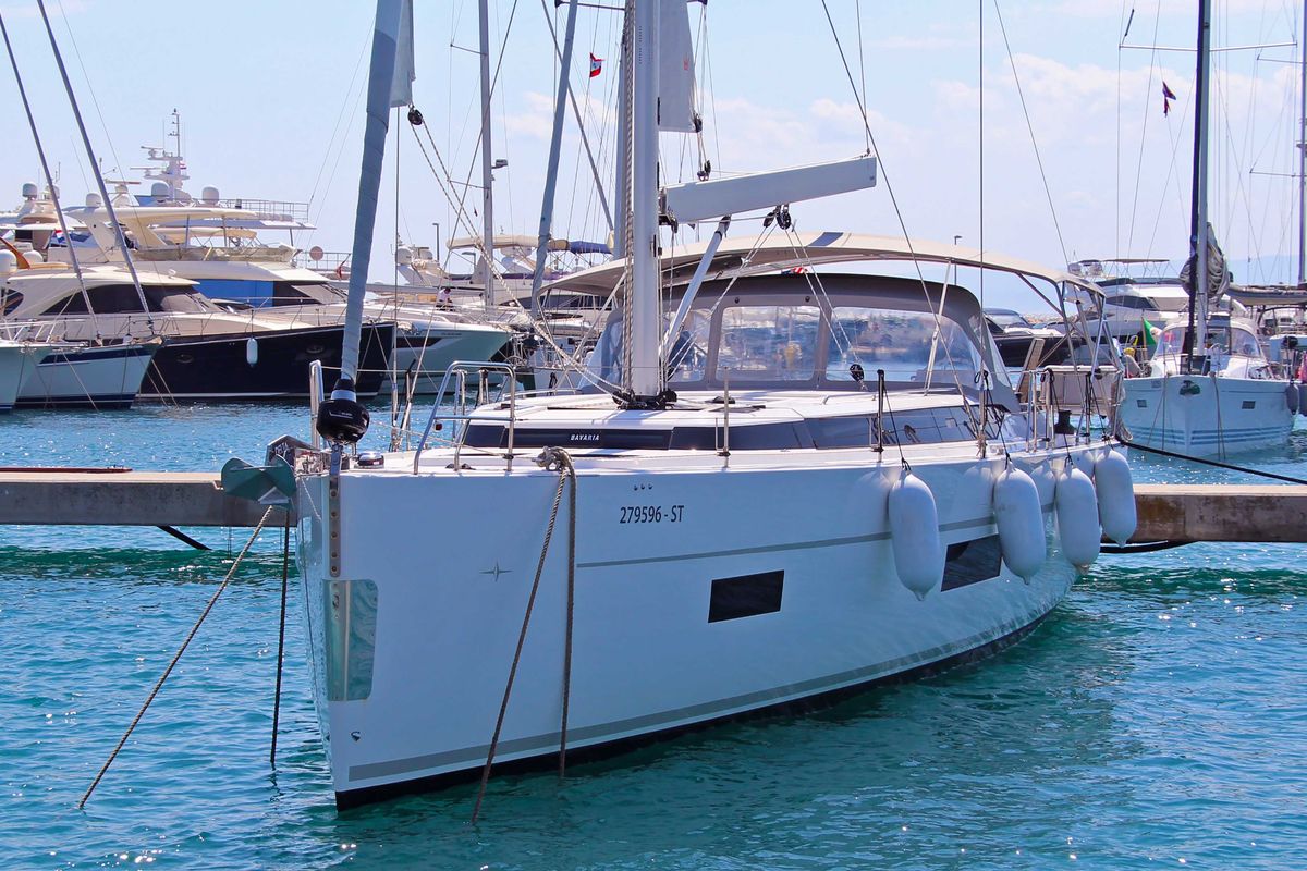 Exterior view of Shala, a Bavaria C50 Style sailboat at Split, Croatia