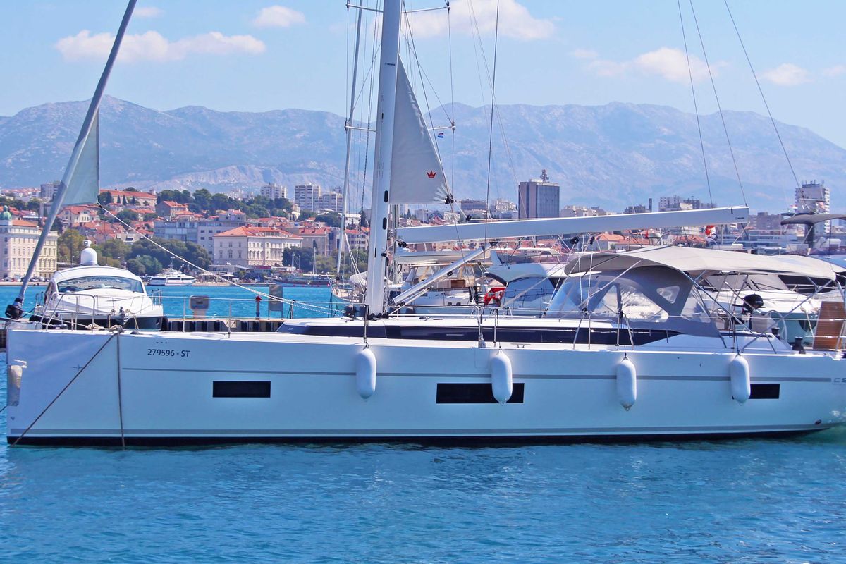 Exterior view of Shala, a Bavaria C50 Style sailboat at Split, Croatia
