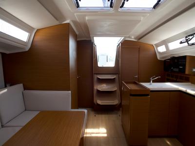 Salon of Eugenia, a Jeanneau Sun Odyssey 410 sailboat at Skiathos, Greece