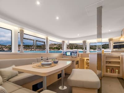 Salon of Ivan Nonno, a Lagoon 42 catamaran at Fethiye, Turkey