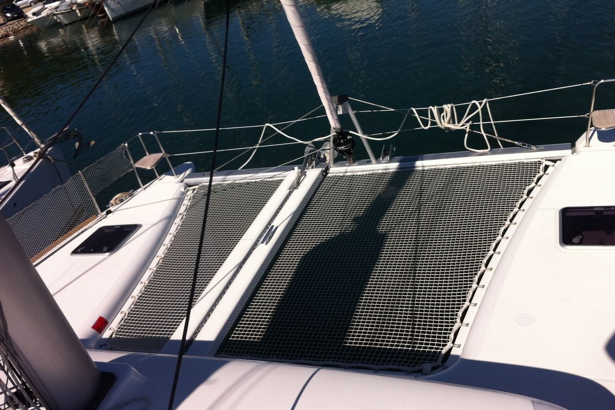 Deck of Evelina, a Lagoon 400 S2 catamaran at Općina Medulin, Croatia