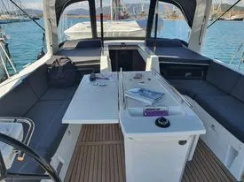 Deck of Anemos, a Beneteau Oceanis 46.1 sailboat at Volos Municipality, Greece