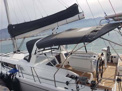 Cockpit of Anemos, a Beneteau Oceanis 46.1 sailboat at Volos Municipality, Greece
