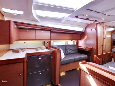 Salon of Stella, a Dufour 520 Grand Large sailboat at Puntone di Scarlino, Italy