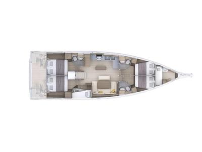 Floor plan of Pandora - Comfort line, a Beneteau Oceanis 52 sailboat at Tonnarella, Italy