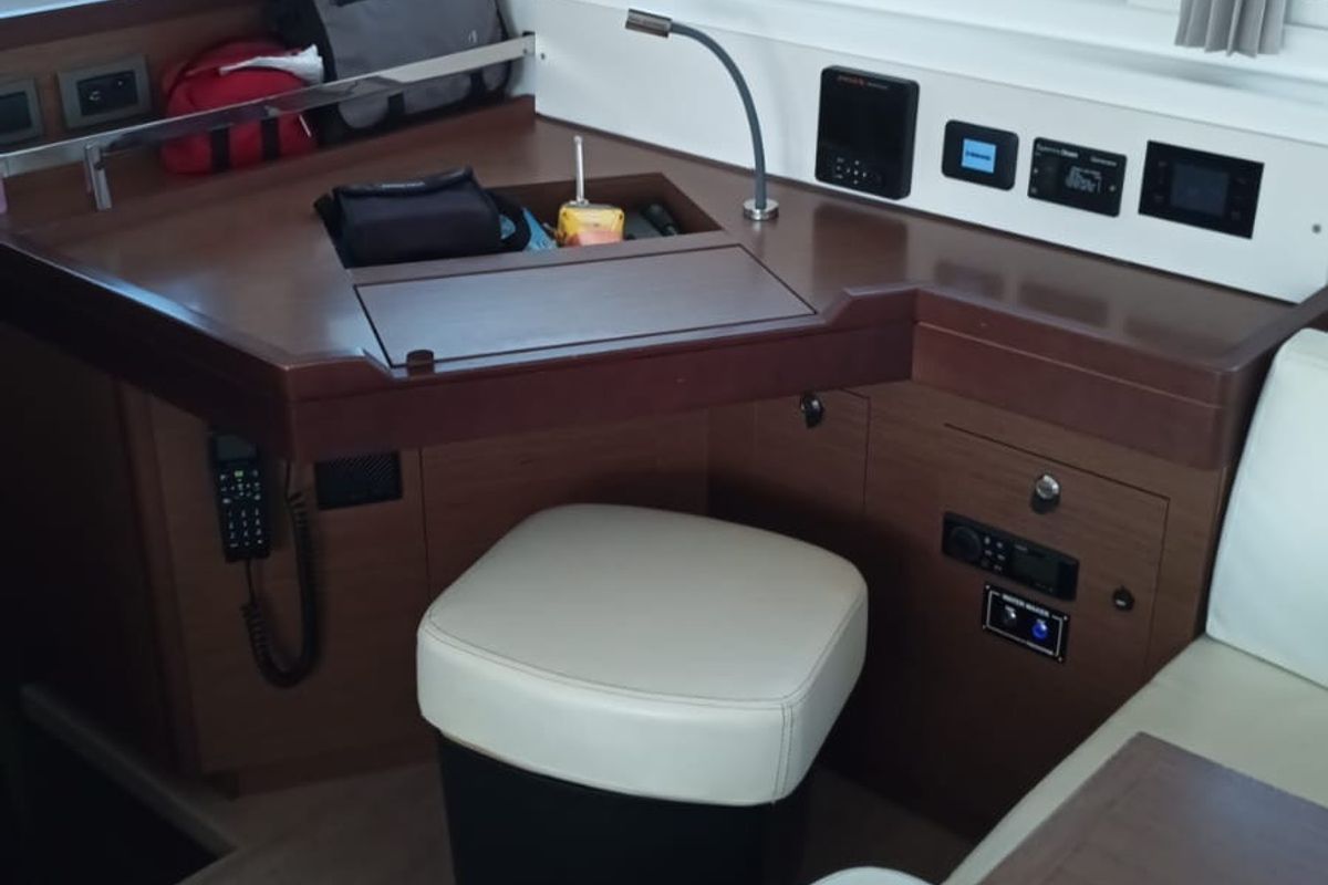 Salon of Selene | A/C generator watermaker, a Lagoon 46 catamaran at Municipal Unit of Anaktorio, Greece
