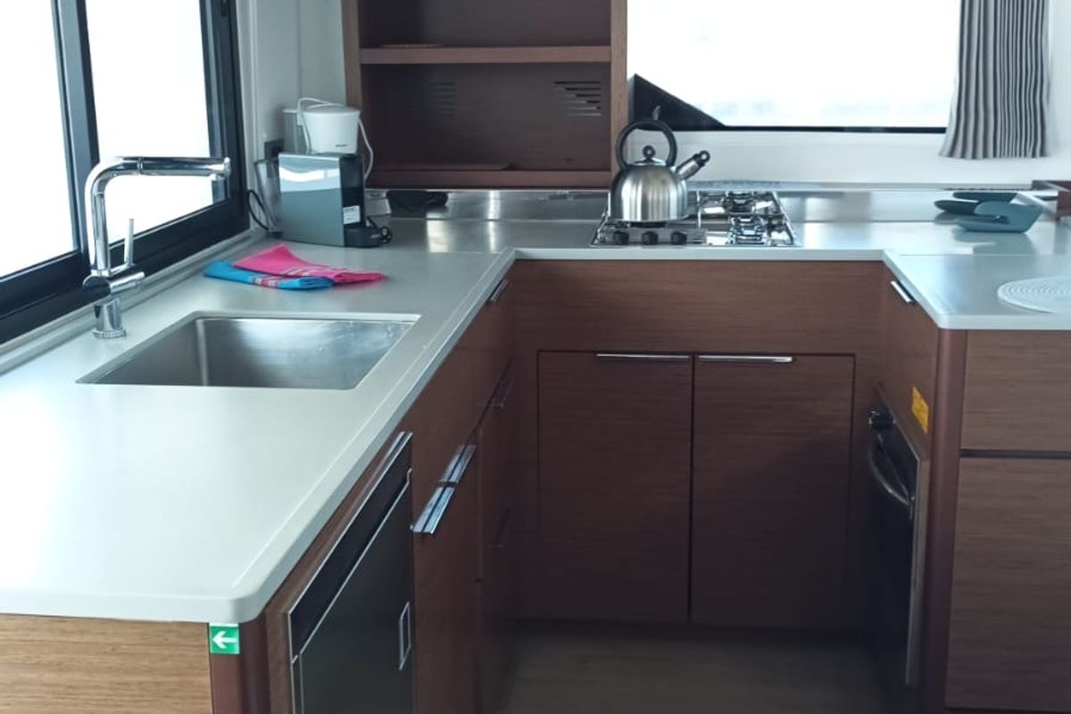 Galley of Selene | A/C generator watermaker, a Lagoon 46 catamaran at Municipal Unit of Anaktorio, Greece