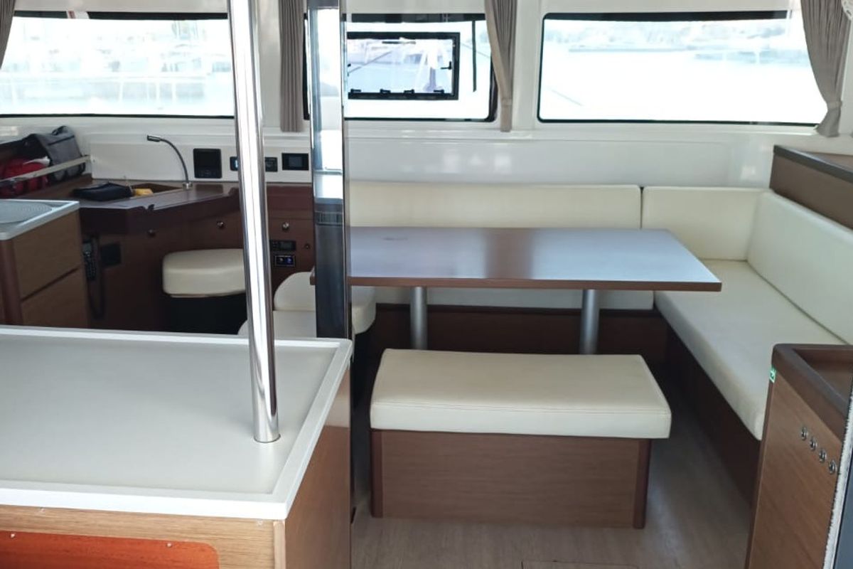 Salon of Selene | A/C generator watermaker, a Lagoon 46 catamaran at Municipal Unit of Anaktorio, Greece