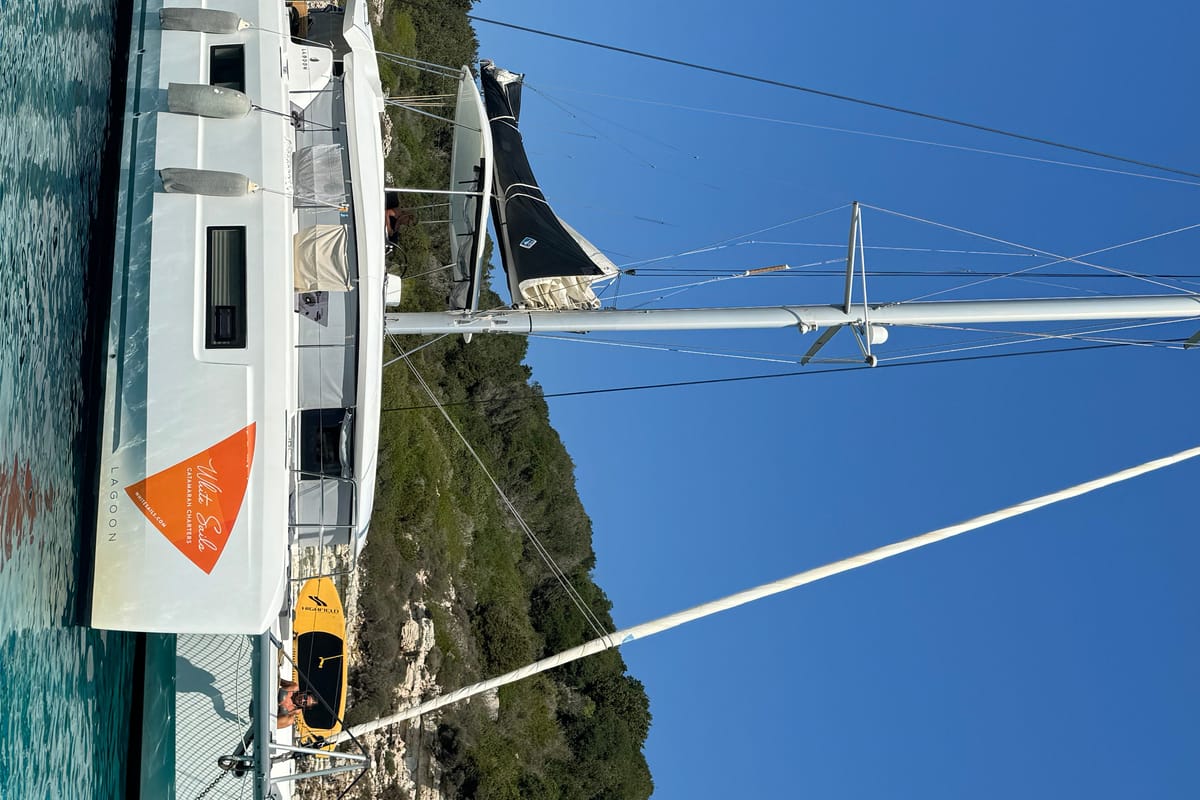 Exterior view of Selene | A/C generator watermaker, a Lagoon 46 catamaran at Municipal Unit of Anaktorio, Greece