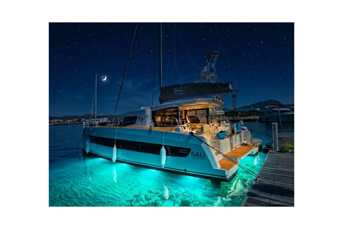 Comfort, a Bali Bali Catsmart catamaran at Olbia, Italy
