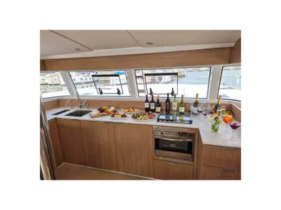 Comfort, a Bali Bali Catsmart catamaran at Olbia, Italy