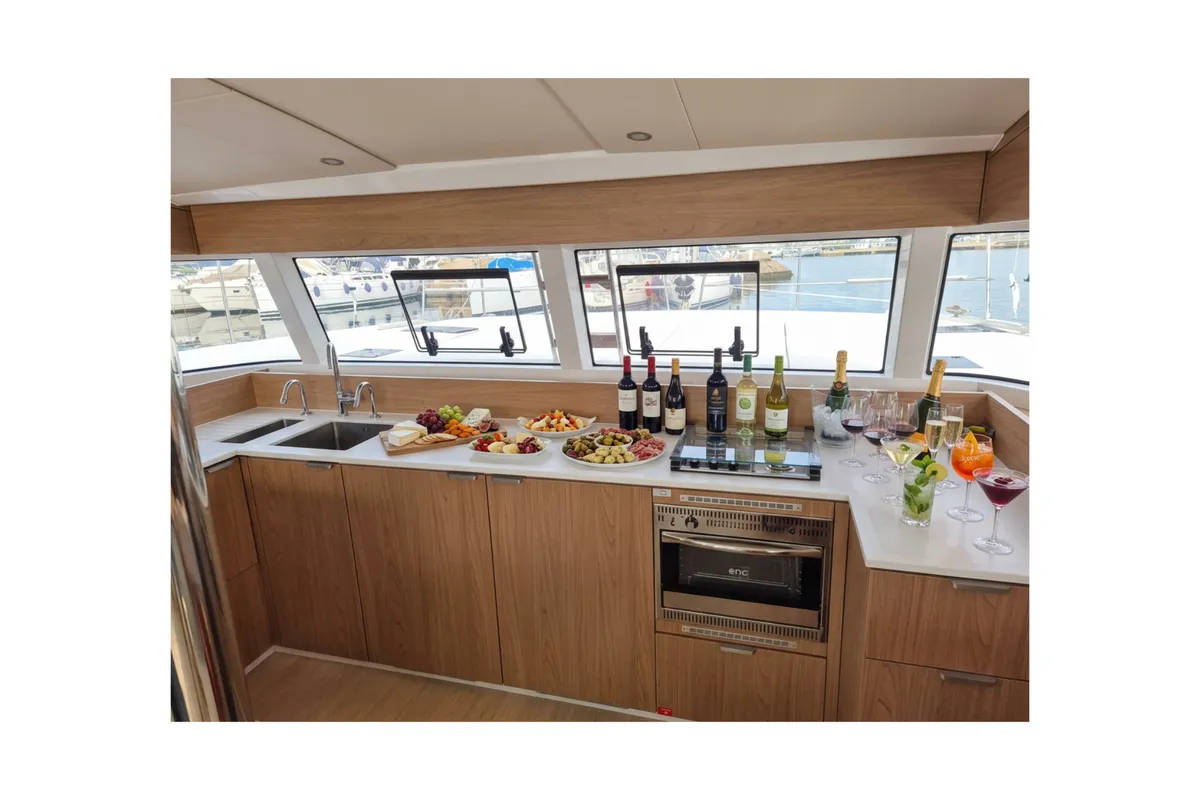 Comfort, a Bali Bali Catsmart catamaran at Olbia, Italy