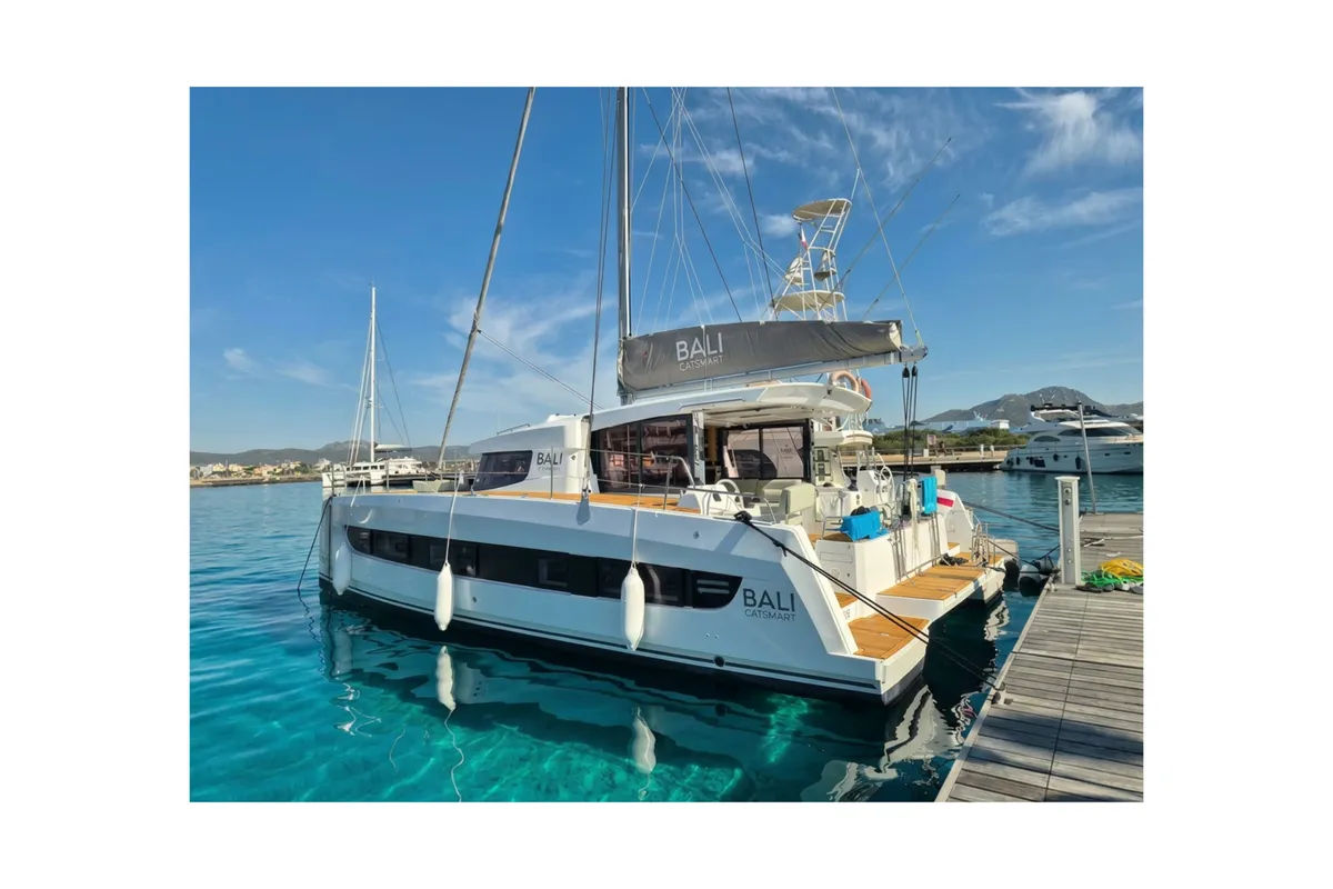 Comfort, a Bali Bali Catsmart catamaran at Olbia, Italy