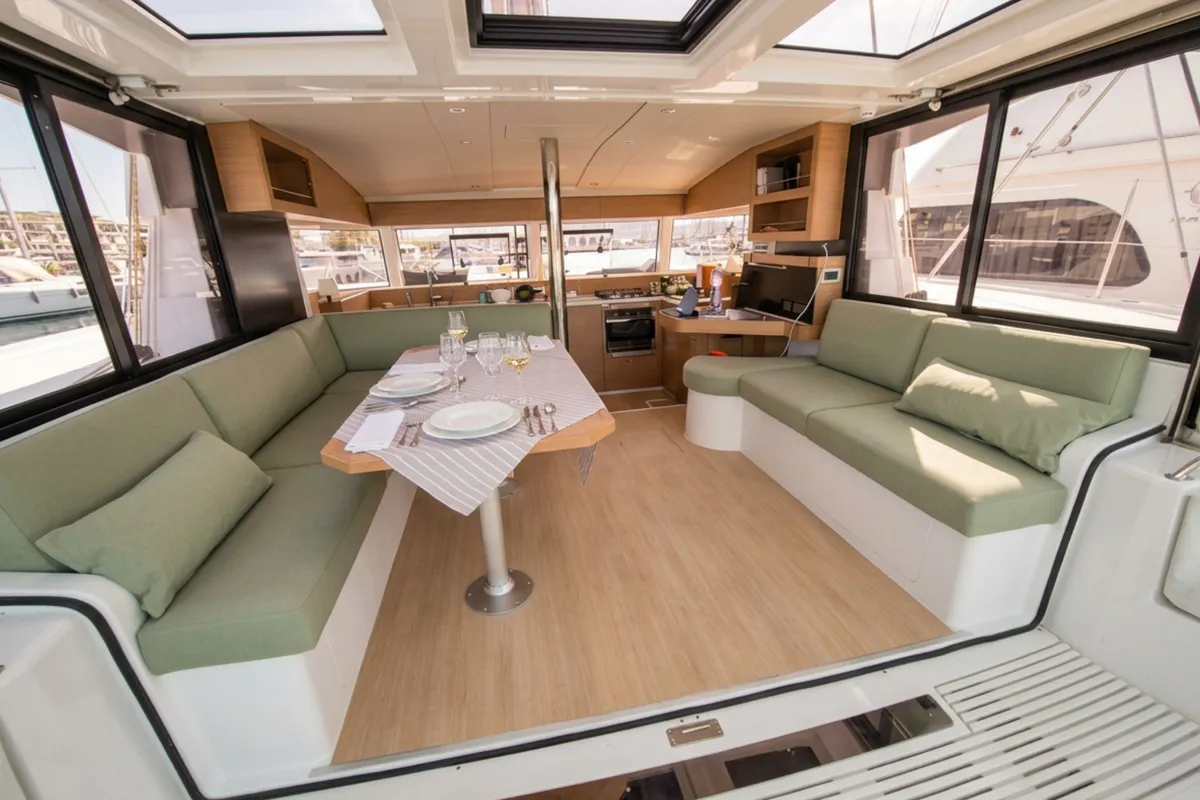 Comfort, a Bali Bali Catsmart catamaran at Olbia, Italy