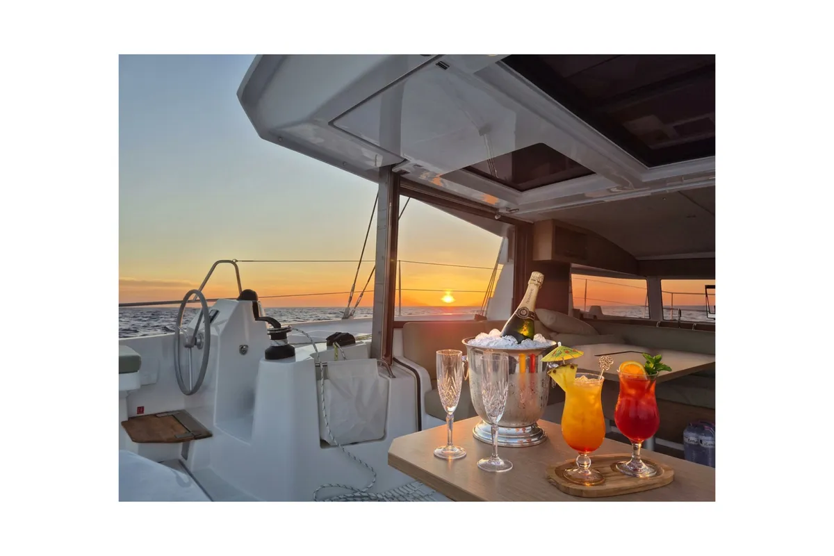 Comfort, a Bali Bali Catsmart catamaran at Olbia, Italy