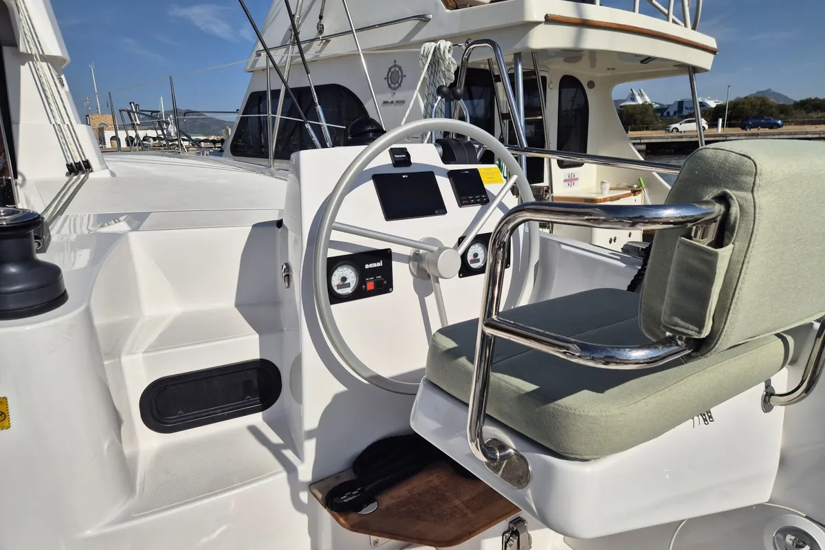Comfort, a Bali Bali Catsmart catamaran at Olbia, Italy