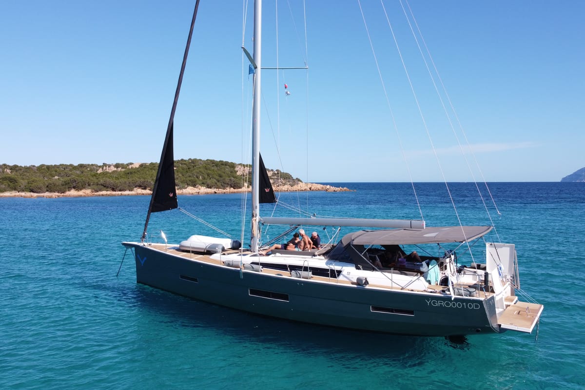 Head on Silente, a Dufour 56 Exclusive sailboat at Olbia, Italy
