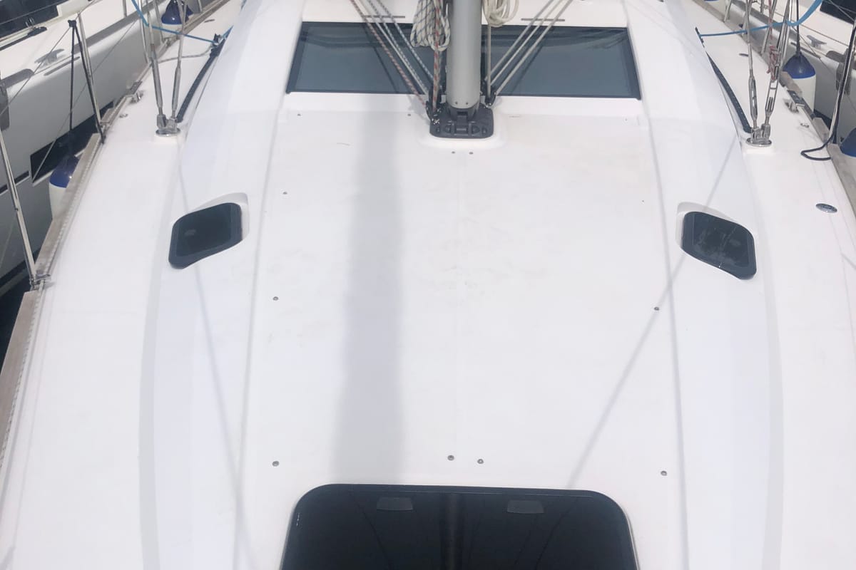 Deck of AirTime 3, a Elan Impression 45.1 sailboat at Mali Lošinj, Croatia
