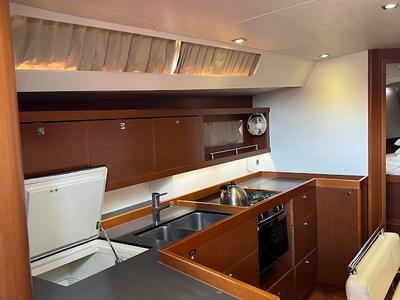 Galley of Beautiful Love, a Beneteau Oceanis 45 sailboat at Kontokali, Greece