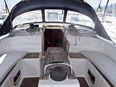 Deck of Podkamenica, a Bavaria Cruiser 51 sailboat at Grad Kaštela, Croatia