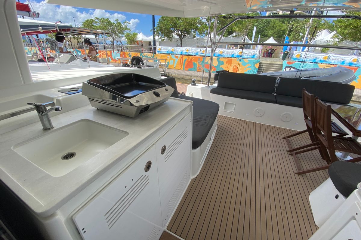 Deck of Dare 1, a Lagoon 46 catamaran at Alameda, United States