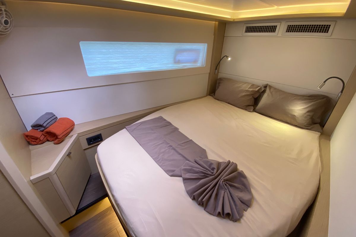 Cabin on Dare 1, a Lagoon 46 catamaran at Alameda, United States