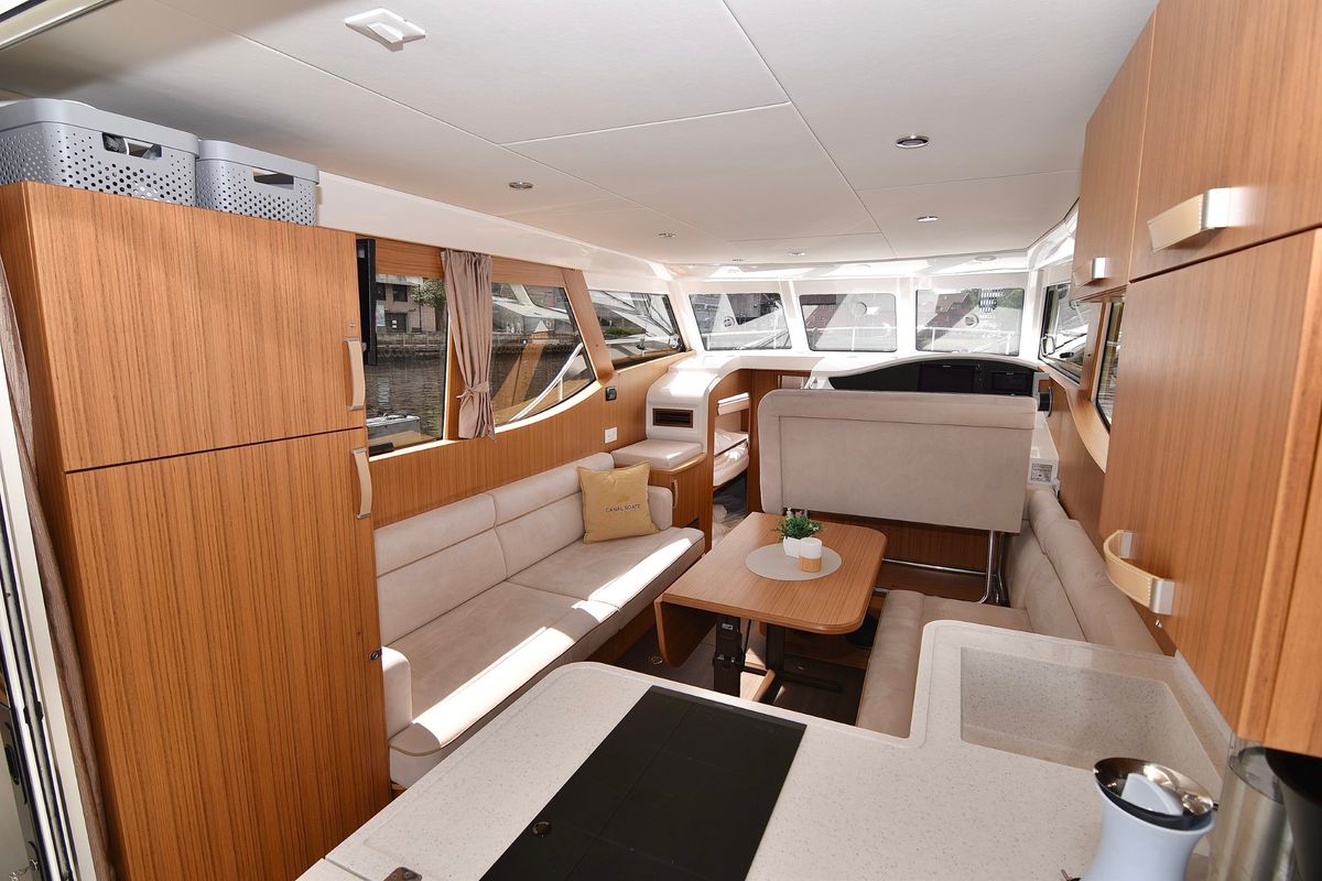 Salon of Kragero, a Greenline 33 yacht at Porsgrunn, Norway