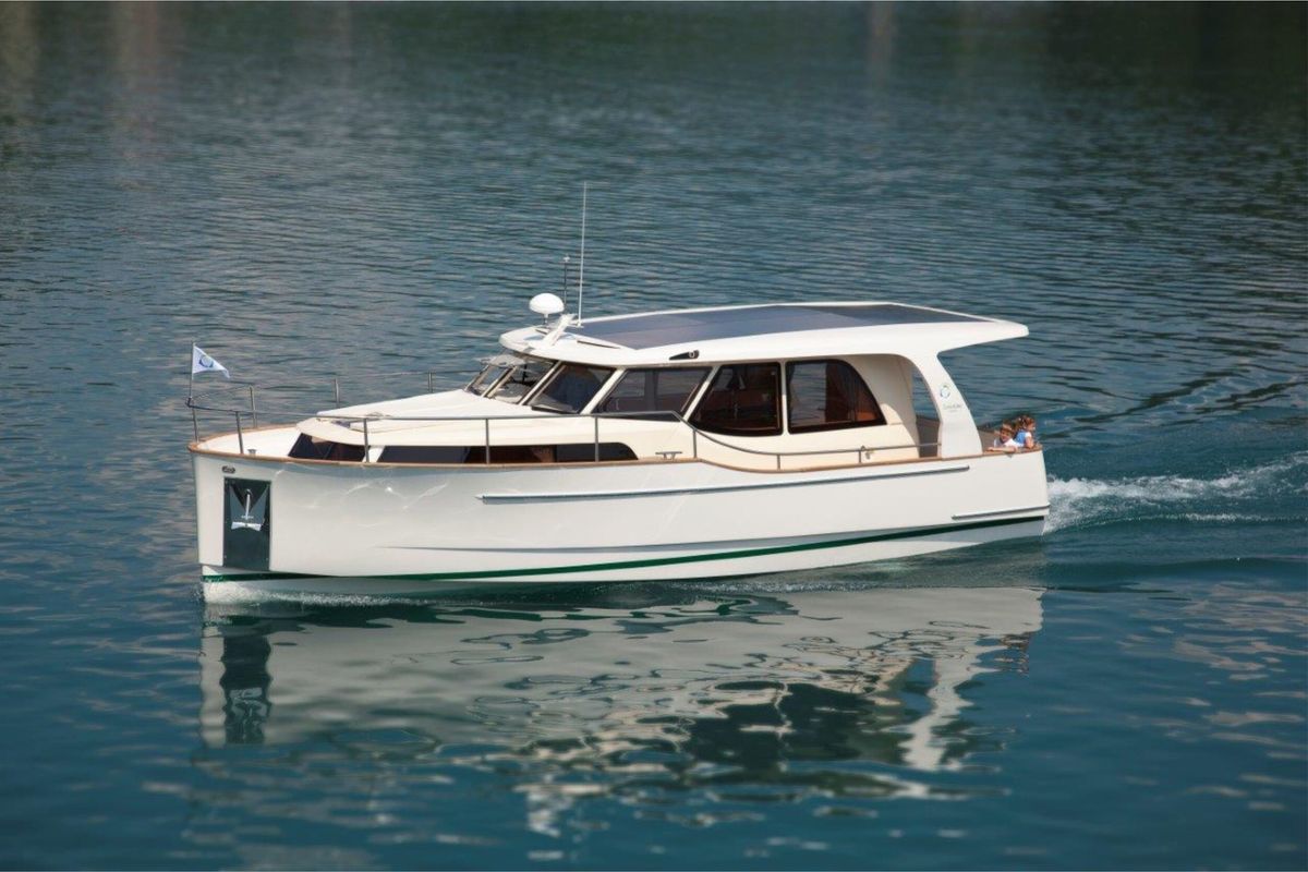 Exterior view of Kragero, a Greenline 33 yacht at Porsgrunn, Norway