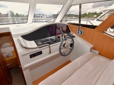 Cockpit of Kragero, a Greenline 33 yacht at Porsgrunn, Norway