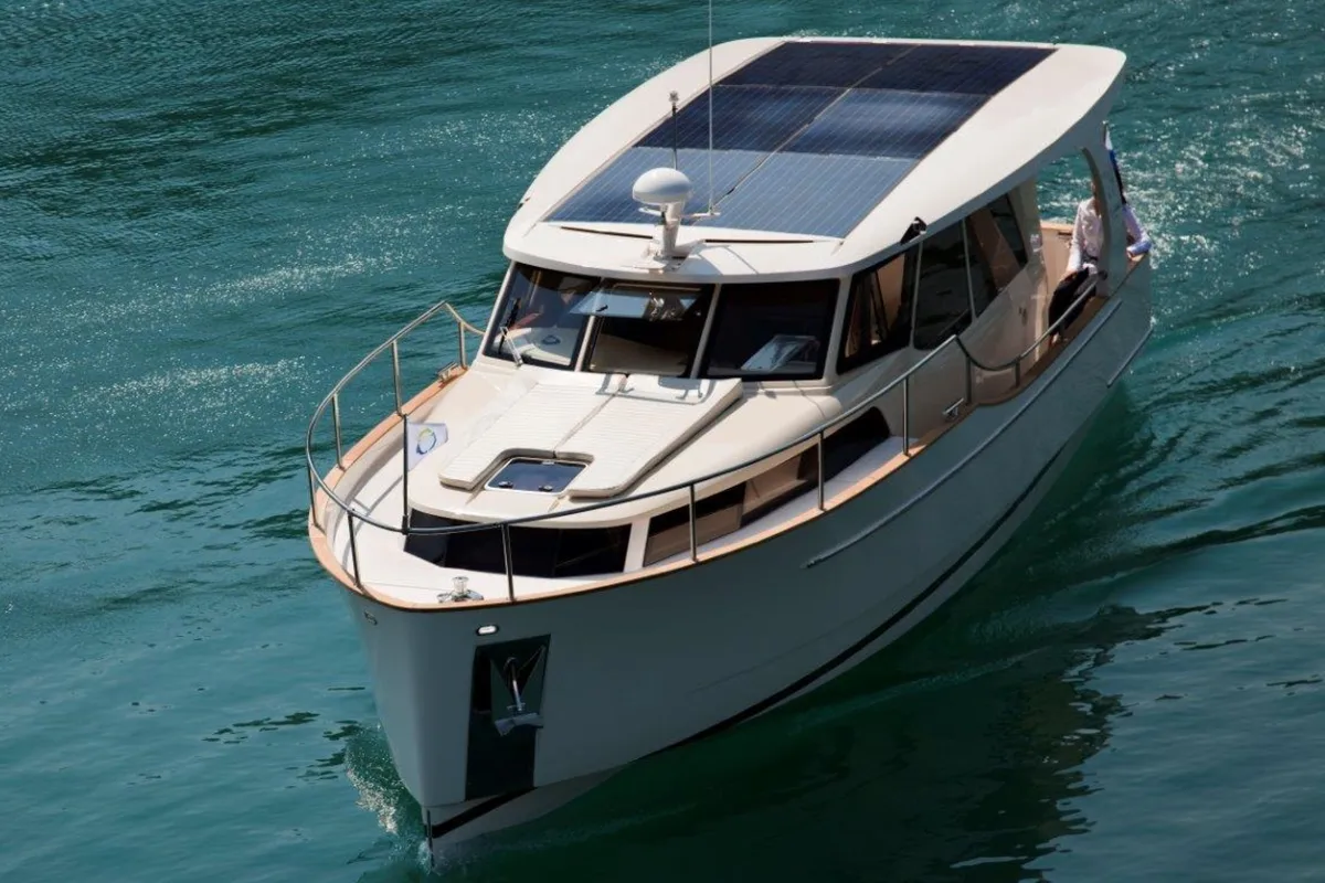 Exterior view of Kragero, a Greenline 33 yacht at Porsgrunn, Norway