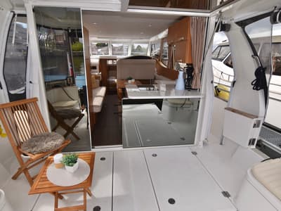 Deck of Kragero, a Greenline 33 yacht at Porsgrunn, Norway