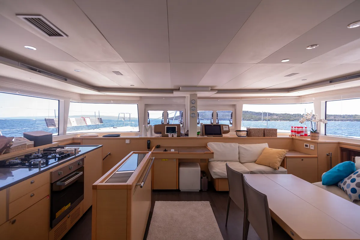 Galley of Topaz, a Lagoon 560 catamaran at Split, Croatia