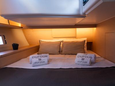 Cabin on Aegean Blue, a Dufour 470 sailboat at Athens, Greece