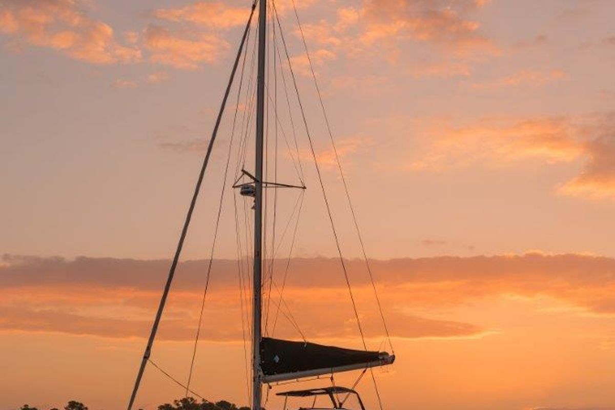 Exterior view of BONOBO, a Lagoon 40 catamaran at Municipal Unit of Lefkada, Greece
