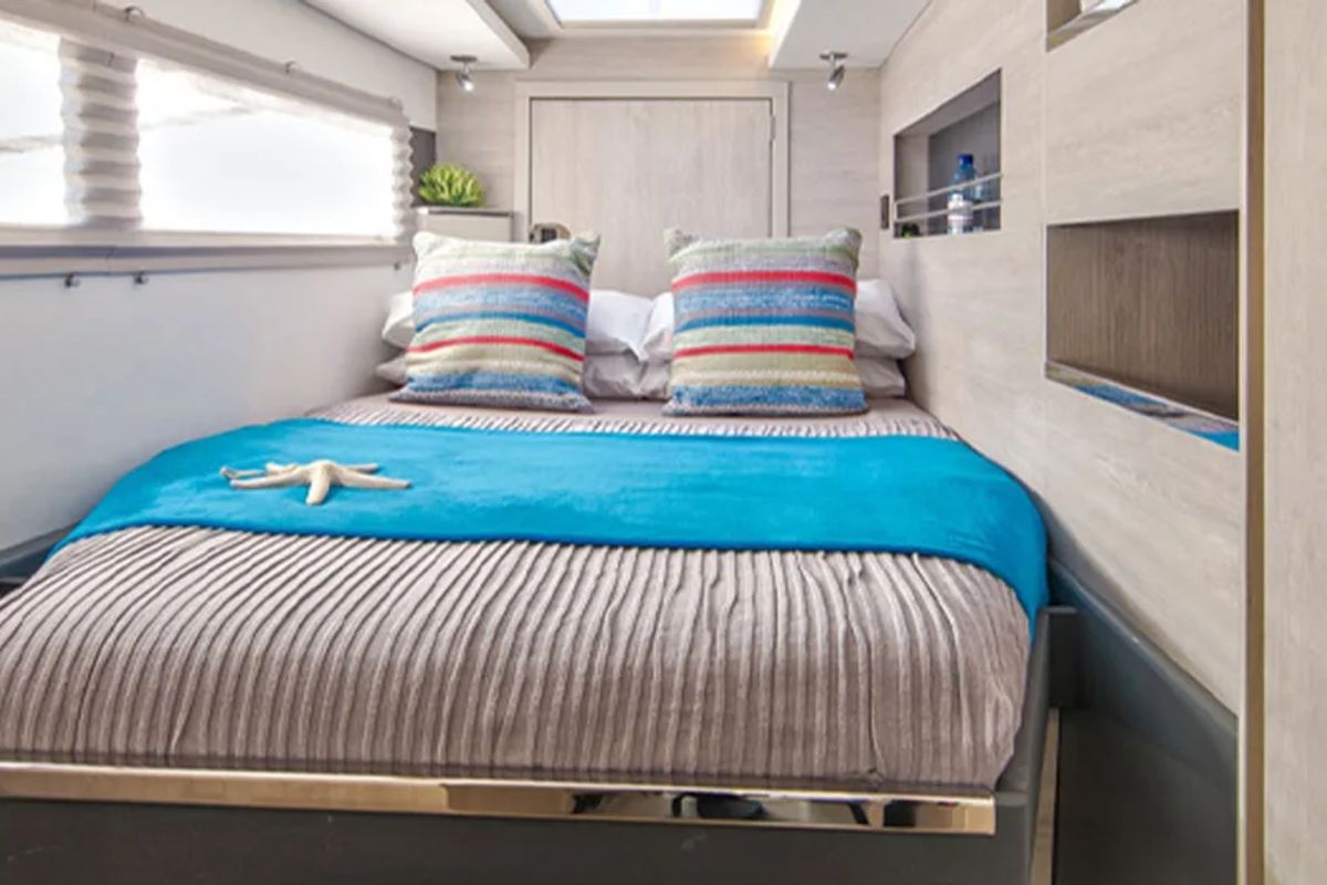Cabin on Sunsail 454L Premium, a Leopard 45 catamaran at Placencia, Belize